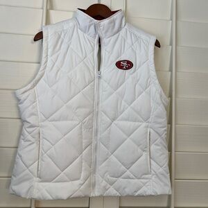 NFL SF FORTY NINERS 49ers Women’s White Puffer Jacket Vest!!!